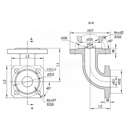 PUMPA black line koleno výtlaku 65-65